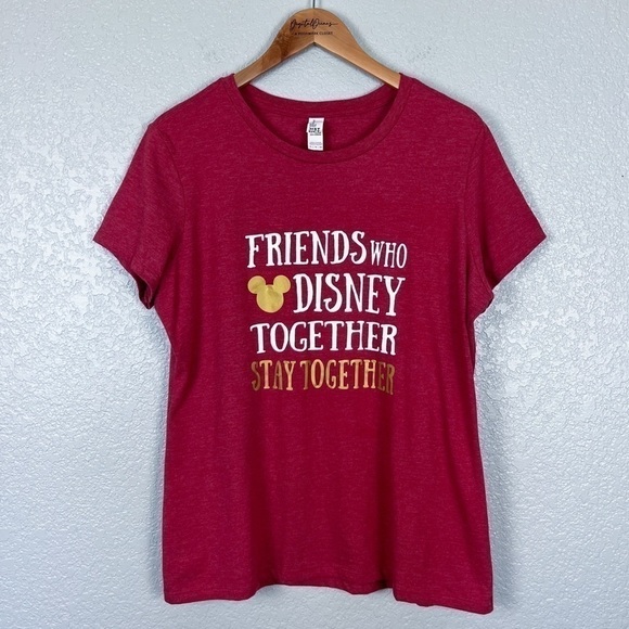 Friends Who Disney Together Stay Together XL Tee - Unisex, Gold, Red, Mouse Ears - Picture 2 of 9
